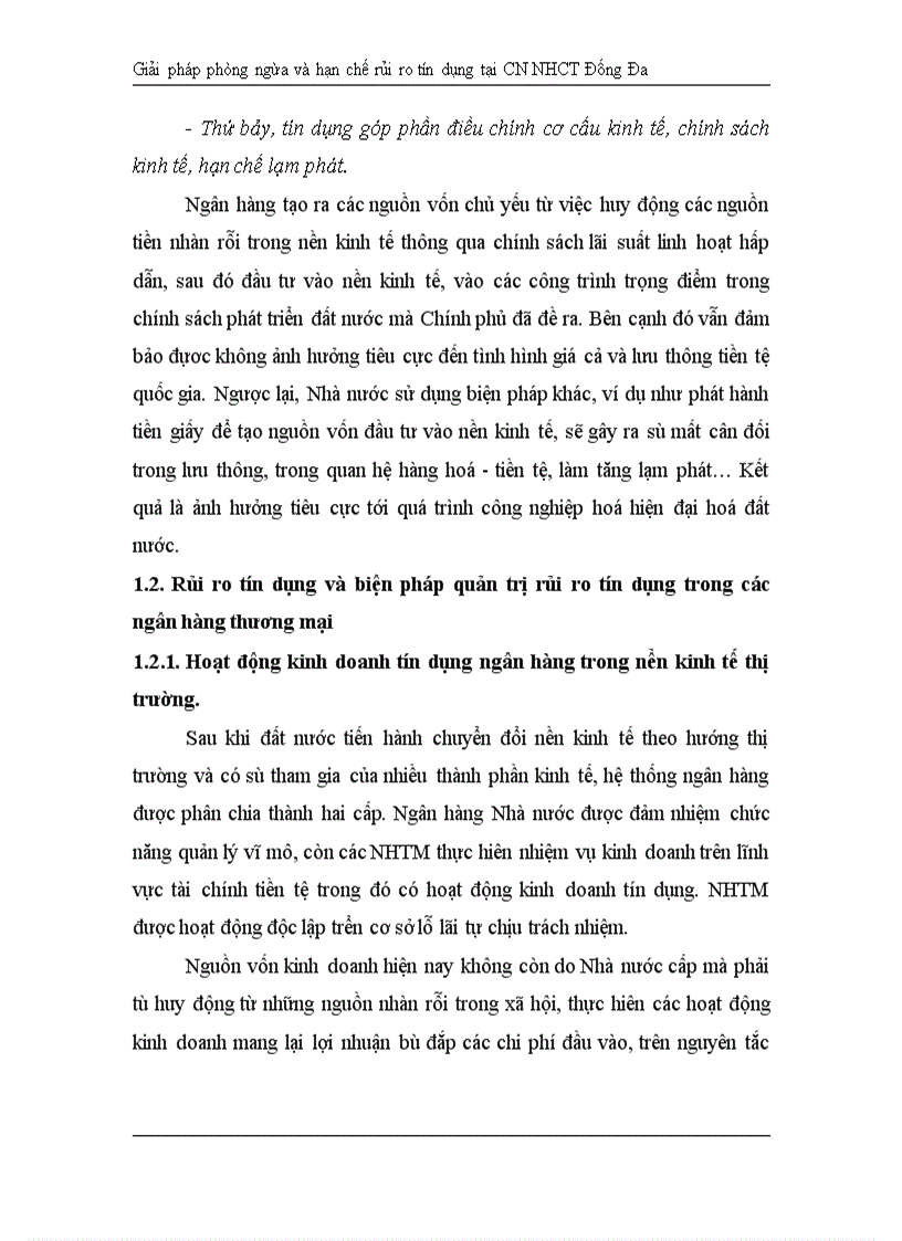 image for page Giải pháp hạn chế rủi ro tín dụng tại Chi nhánh Ngân hàng Công Thương khu vực Đống Đa 1