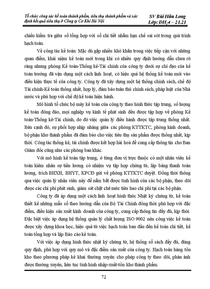image for page Tổ chức công tác kế toán thành phẩm và tiêu thụ thành phẩm và xác định kết quả tiêu thụ ở công ty cơ khí Hà Nội 1