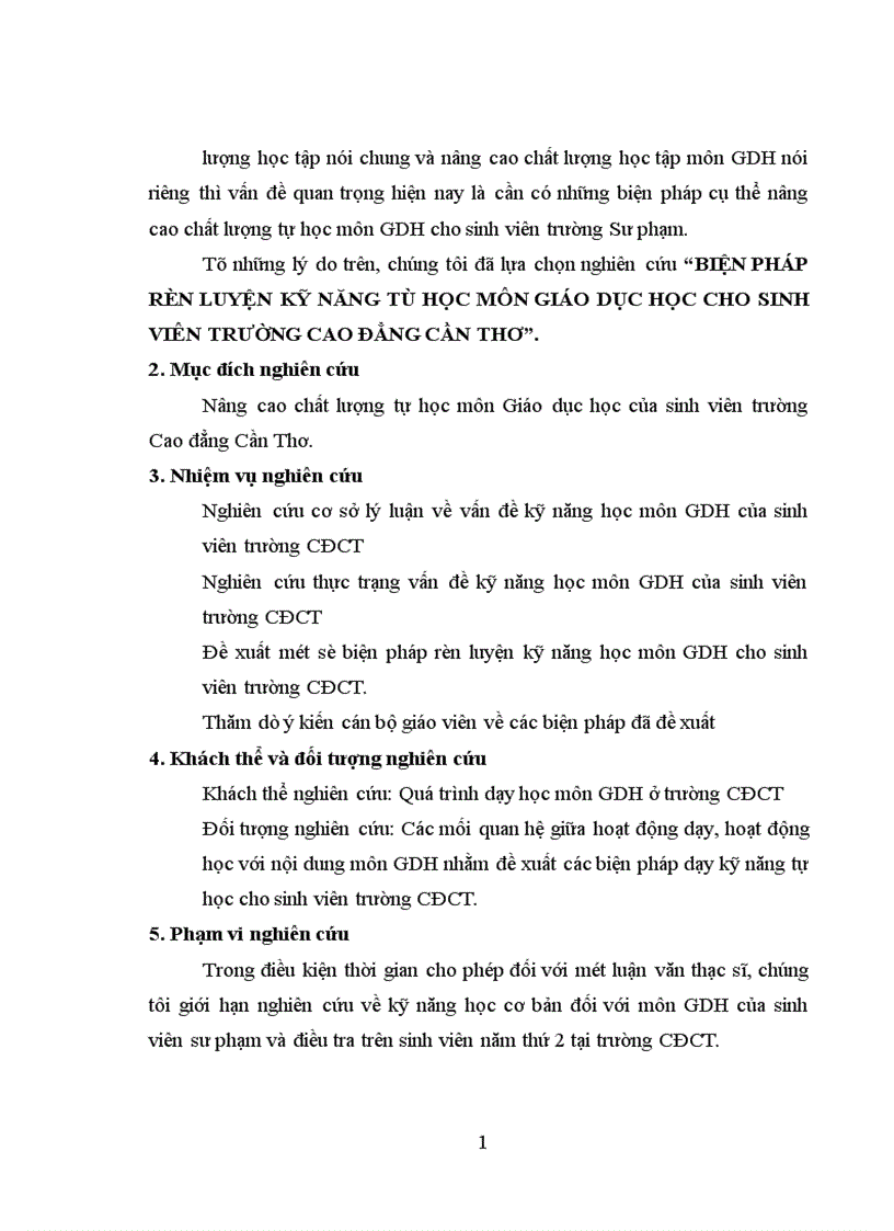 image for page Biện pháp rèn luyện kỹ năng tự học môn Giáo dục học cho sinh viên ở trường Cao đẳng Cần Thơ