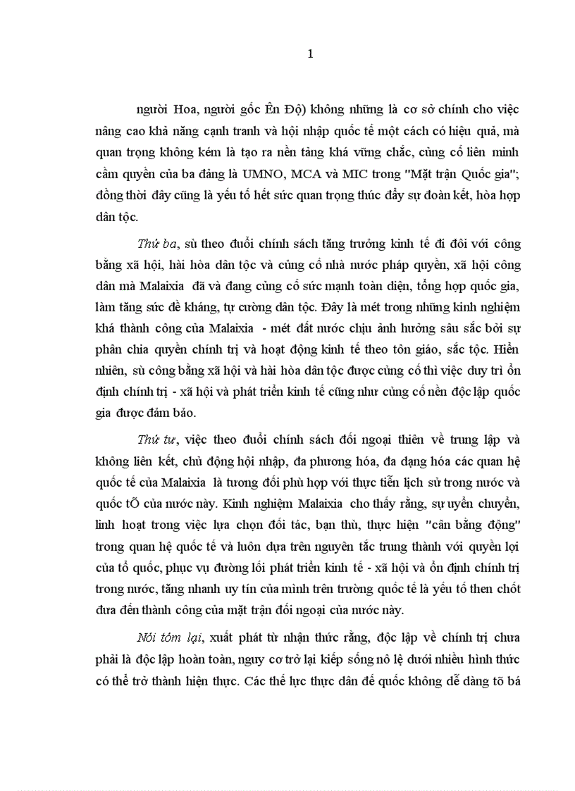 image for page Quá trình đấu tranh củng cố nền độc lập dân tộc của Liên bang Malaixia từ 1957 đến 2005
