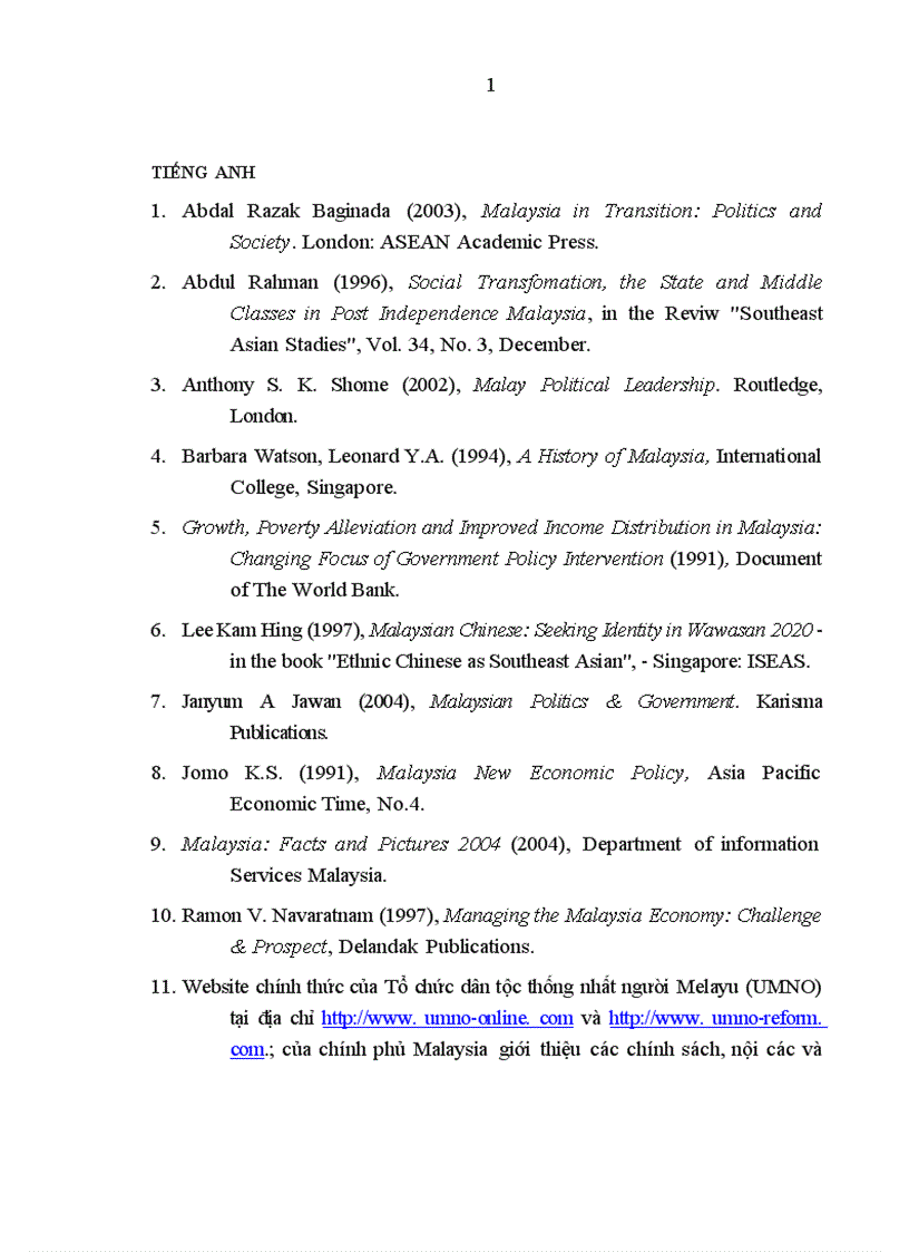 image for page Quá trình đấu tranh củng cố nền độc lập dân tộc của Liên bang Malaixia từ 1957 đến 2005