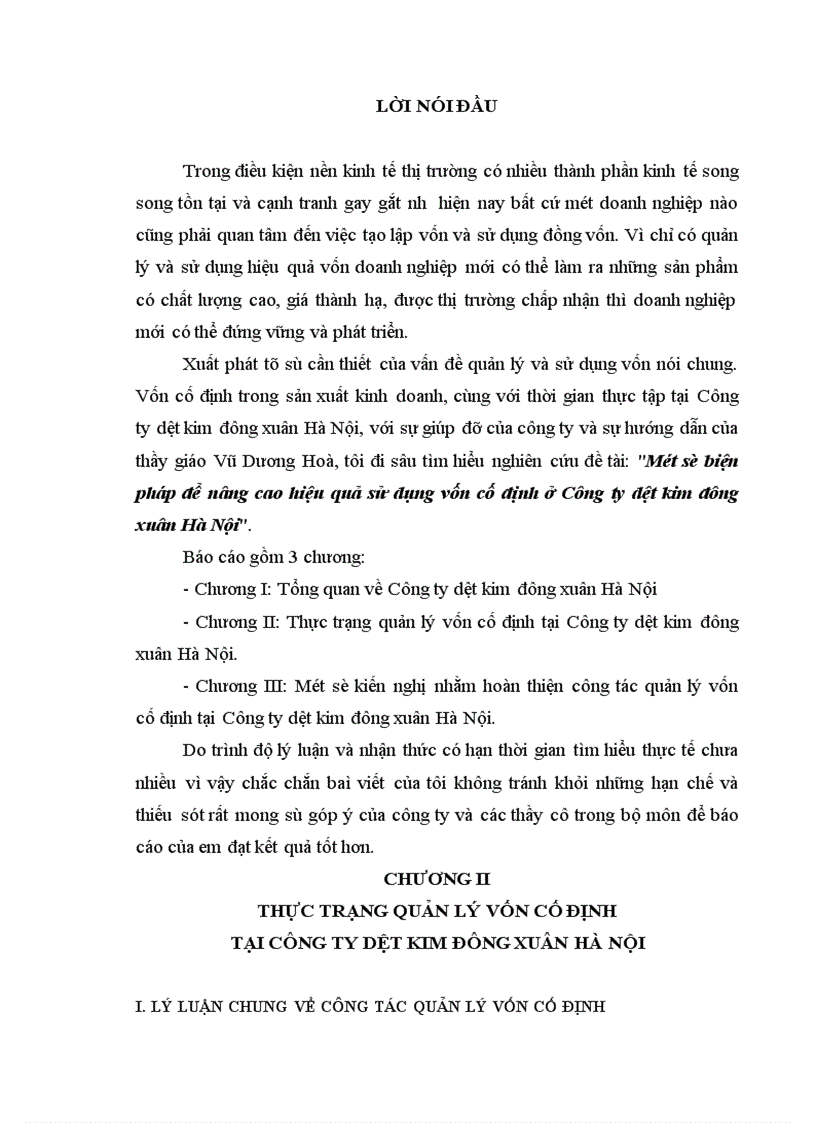 image for page Một số biện pháp để nâng cao hiệu quả sử dụng vốn cố định ở Công ty dệt kim đông xuân Hà Nội 1