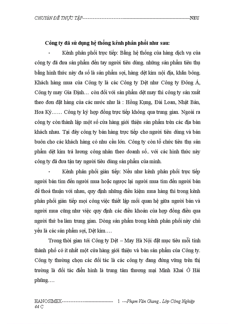 image for page Xuất khẩu hàng May Mặc của Công ty Dệt May Hà Nội vào thị trường Mỹ 1