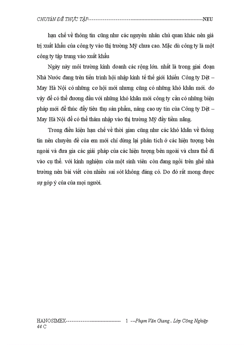 image for page Xuất khẩu hàng May Mặc của Công ty Dệt May Hà Nội vào thị trường Mỹ 1