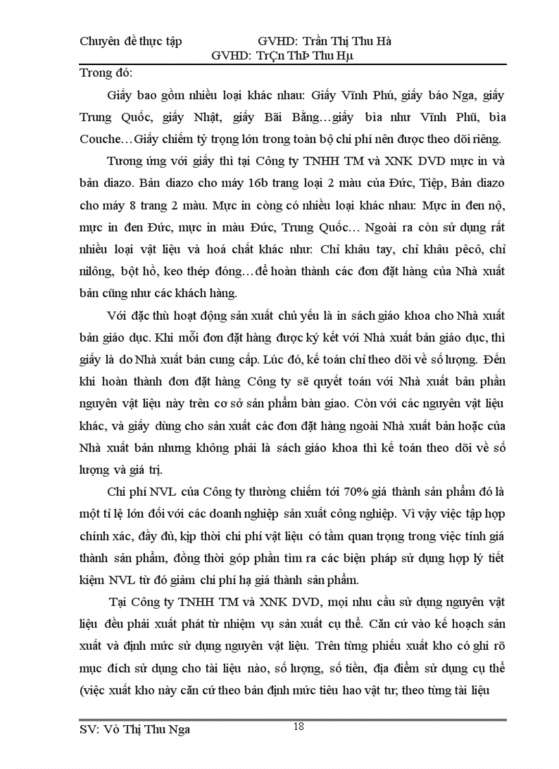 image for page Hoàn thiện Công Tác Kế toán hạch toán chi phí sản xuất và tính giá thành sản phẩm tại Công ty TNHH TM và XNK DVD 1