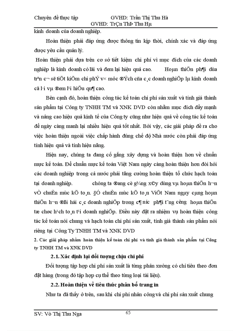 image for page Hoàn thiện Công Tác Kế toán hạch toán chi phí sản xuất và tính giá thành sản phẩm tại Công ty TNHH TM và XNK DVD 1
