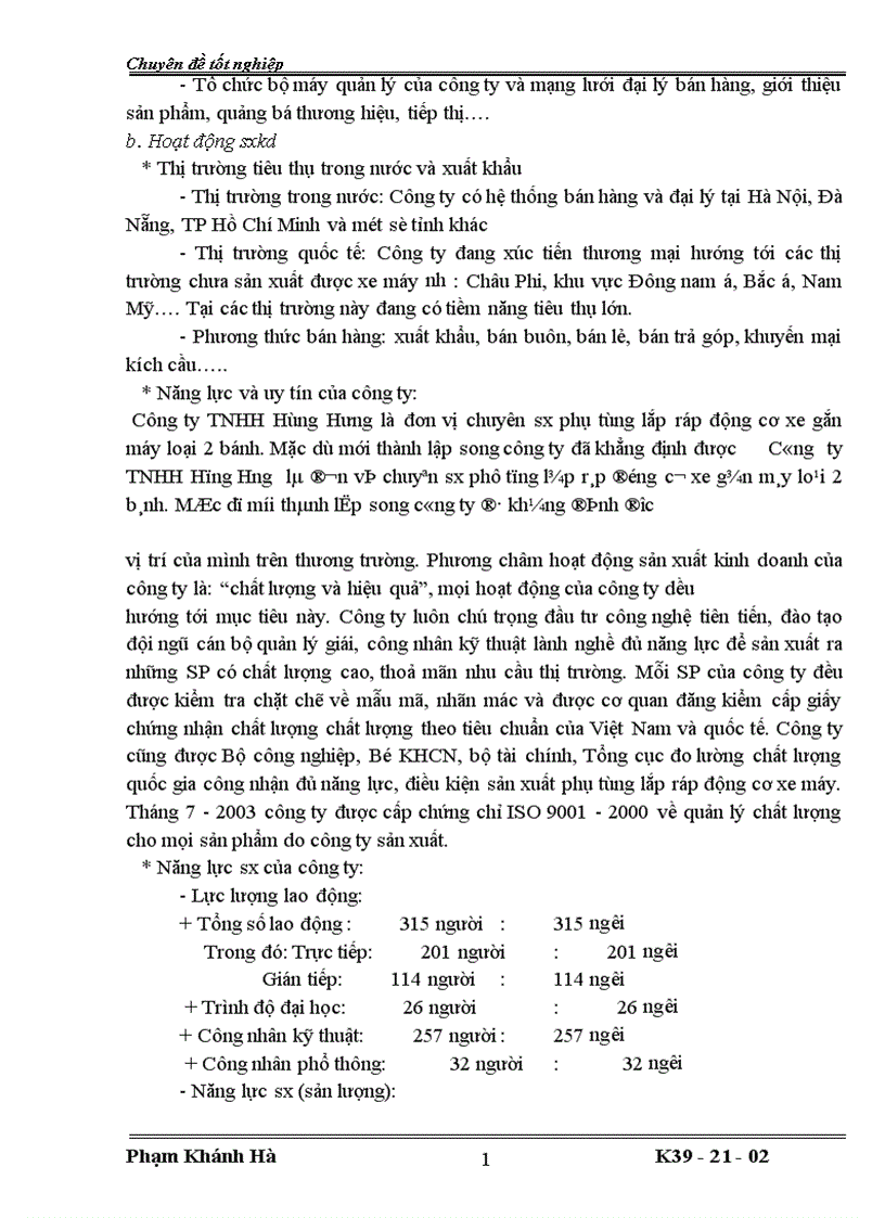 image for page Tổ chức công tác kế toán tập hợp chi phí sản xuất và tính giá thành sản phẩm ở công ty TNHH Hùng Hưng 1