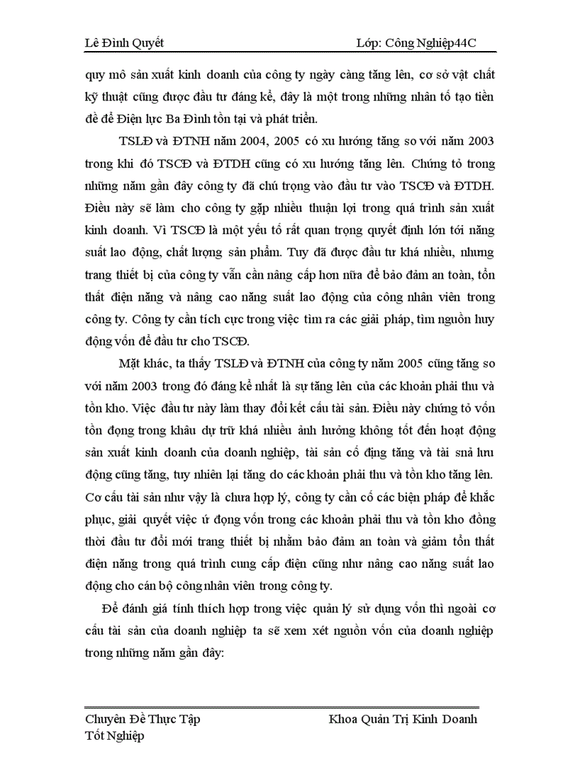 image for page Giải pháp nâng cao hiệu quả quả lý sử dụng vốn của Công ty Điện lực Ba Đình 1