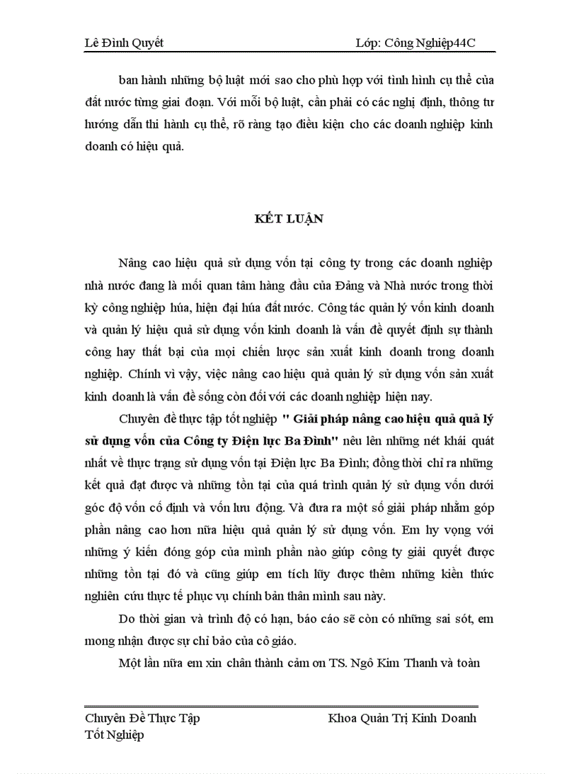 image for page Giải pháp nâng cao hiệu quả quả lý sử dụng vốn của Công ty Điện lực Ba Đình 1