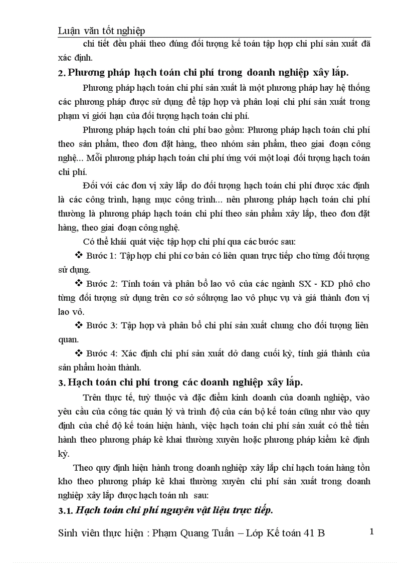 image for page Công tác hạch toán chi phí sản xuất và tính giá thành sản phẩm xây lắp tại xí nghiệp Sông Đà 206 1