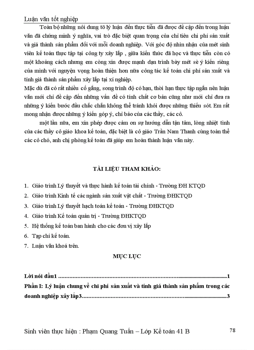 image for page Công tác hạch toán chi phí sản xuất và tính giá thành sản phẩm xây lắp tại xí nghiệp Sông Đà 206 1