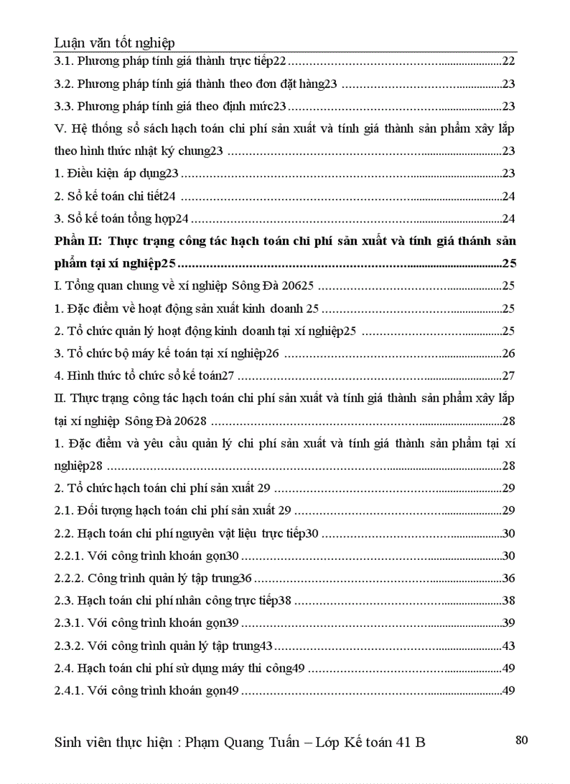 image for page Công tác hạch toán chi phí sản xuất và tính giá thành sản phẩm xây lắp tại xí nghiệp Sông Đà 206 1