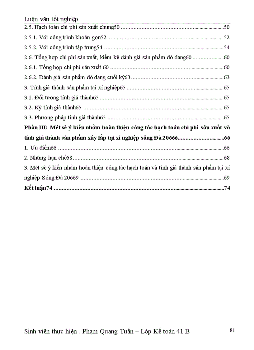 image for page Công tác hạch toán chi phí sản xuất và tính giá thành sản phẩm xây lắp tại xí nghiệp Sông Đà 206 1