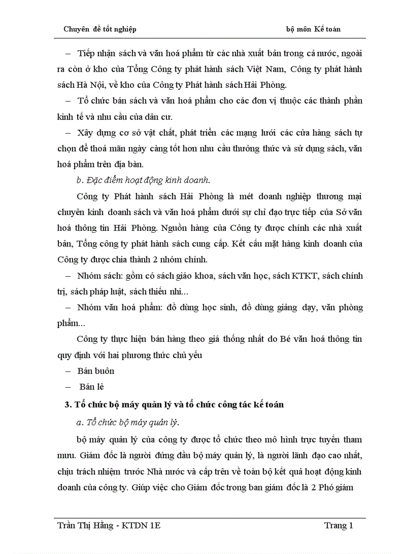 image for page Hoàn thiện công tác kế toán lưu chuyển hàng hoá tại Công ty Phát hành sách Hải Phòng 1