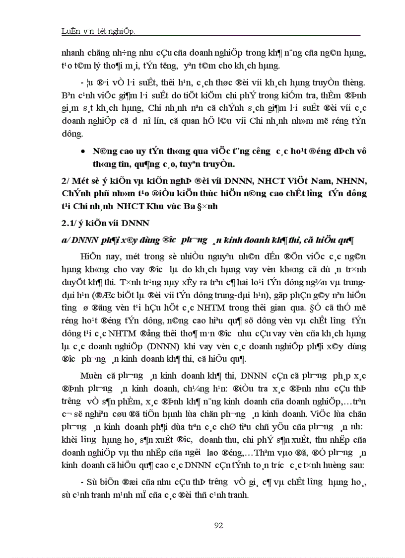 image for page Giải pháp nâng cao chất lượng tín dụng khi cho vay Doanh nghiệp Nhà nước tại Chi nhánh Ngân hàng Công thương Khu vực Ba Đình 1