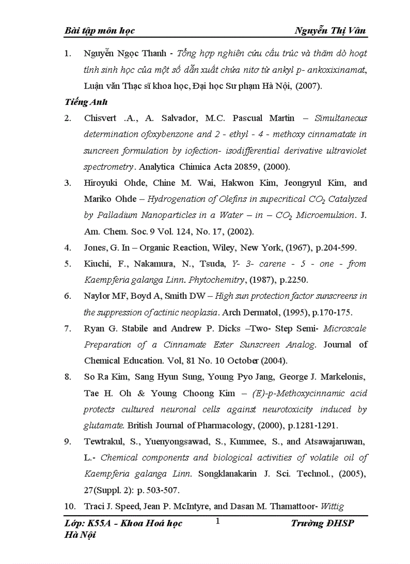 image for page Tách và chuyển hoá etyl p metoxixinamat thành một số dẫn xuất chứa nitơ