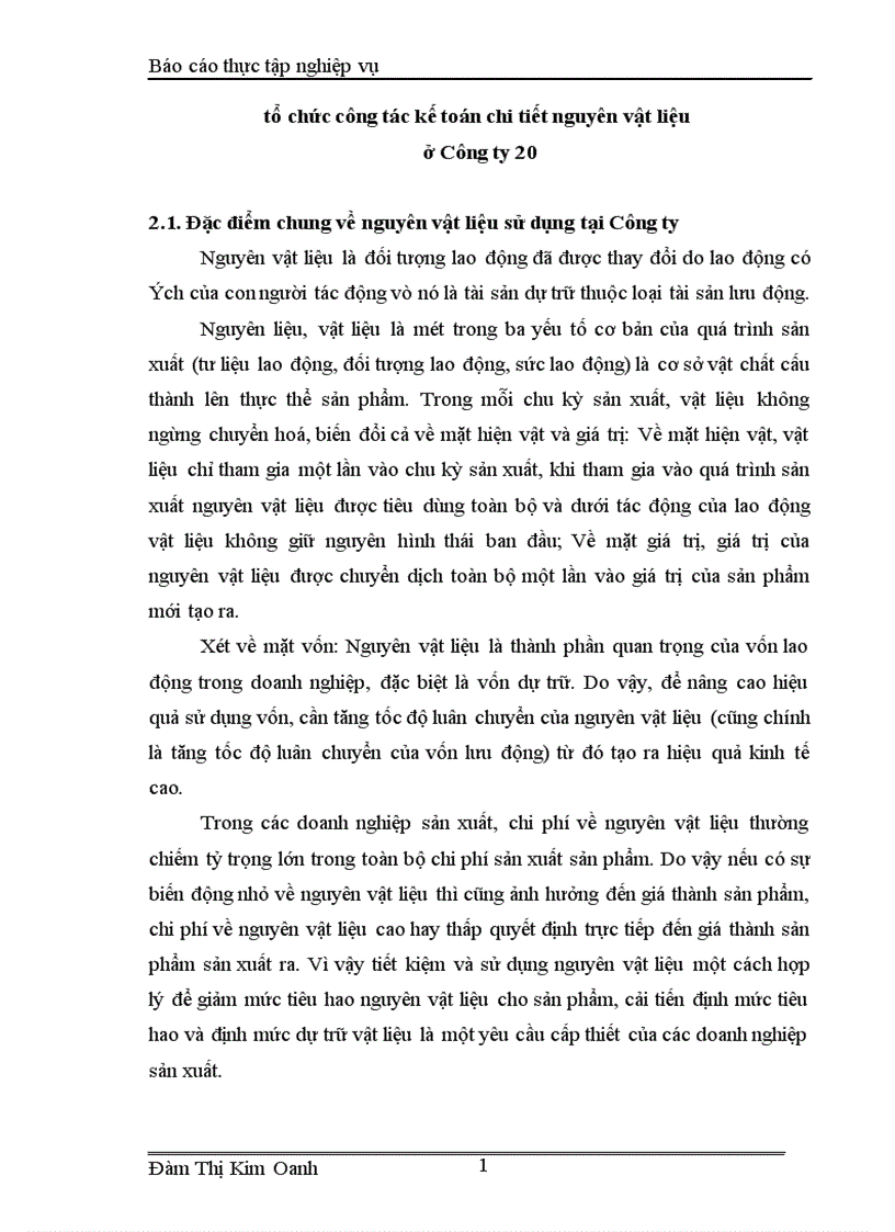 image for page Tổ chức kế toán nguyên vật liệu ở Công ty 20 Tổng cục Hậu cần Bộ Quốc phòng 1