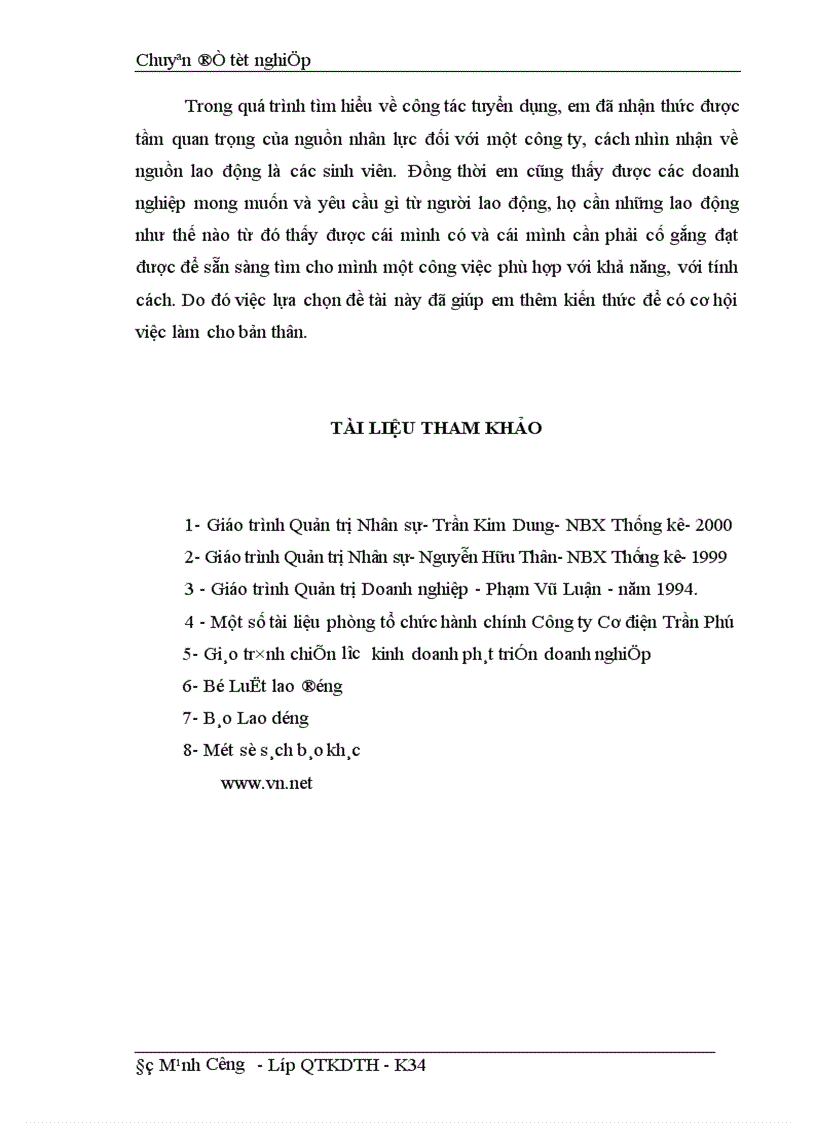image for page Công tác tuyển dụng lao động tại Công ty TNHH Nhà nước một thành viên Cơ điện Trần Phú 1