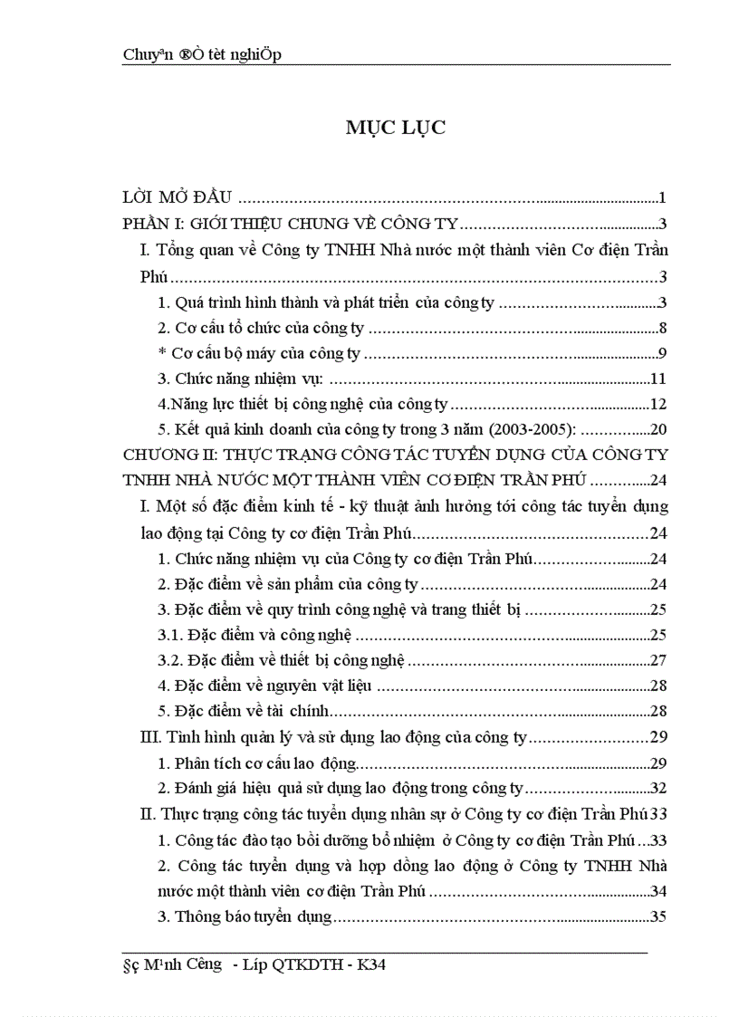 image for page Công tác tuyển dụng lao động tại Công ty TNHH Nhà nước một thành viên Cơ điện Trần Phú 1