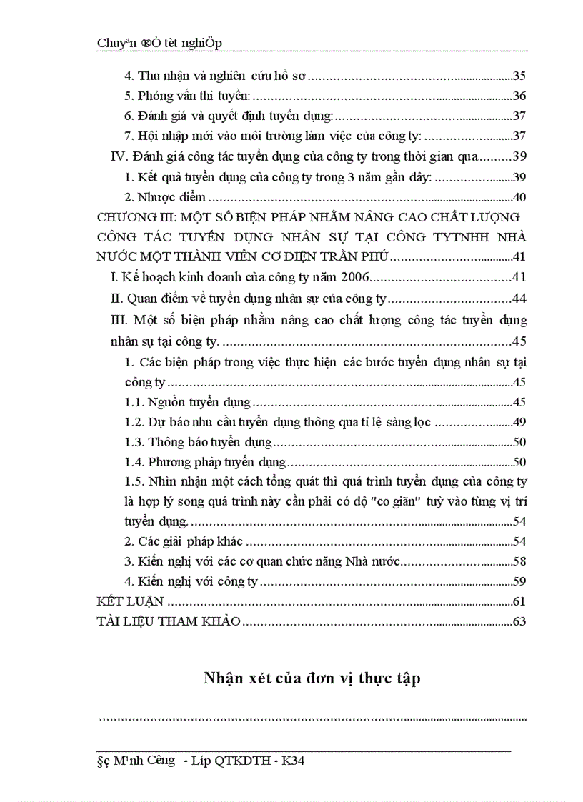 image for page Công tác tuyển dụng lao động tại Công ty TNHH Nhà nước một thành viên Cơ điện Trần Phú 1