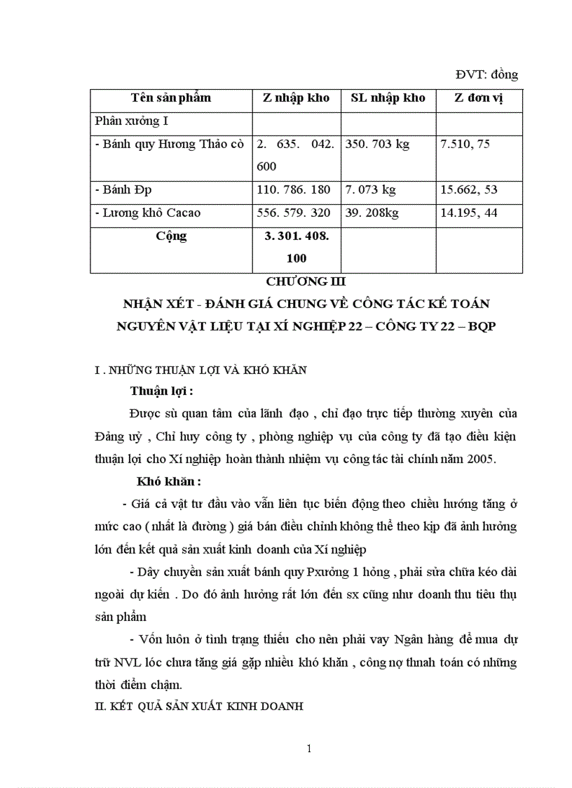 image for page Kế toán nguyên vật liệu vật liệu và công cụ dụng cụ tại Xí nghiệp 22 Công ty 22 BQP 1