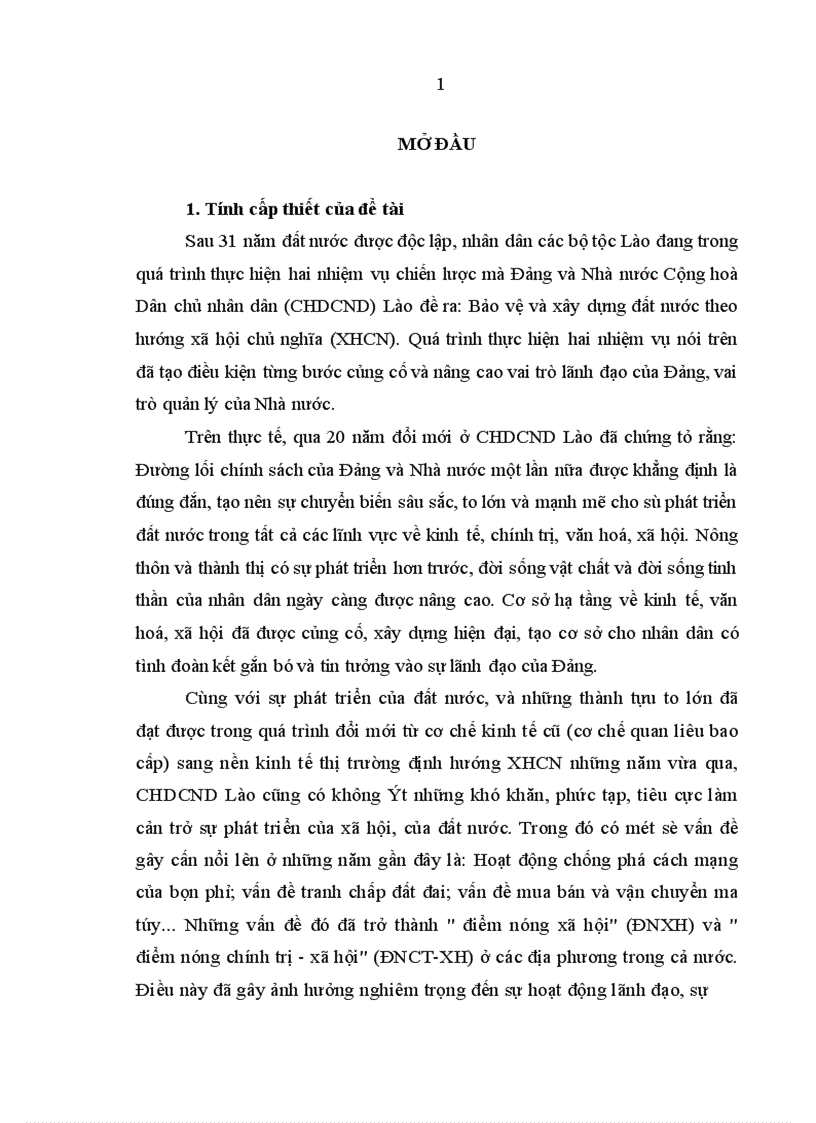 image for page Nghiên cứu về điểm nóng x hội và điểm nóng chính trị x hội ở tỉnh Bo Kẹo nước Cộng hoà Dân chủ nhân dân Lào