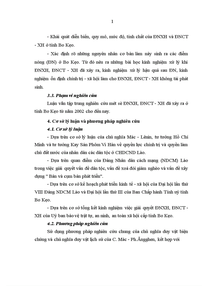 image for page Nghiên cứu về điểm nóng x hội và điểm nóng chính trị x hội ở tỉnh Bo Kẹo nước Cộng hoà Dân chủ nhân dân Lào