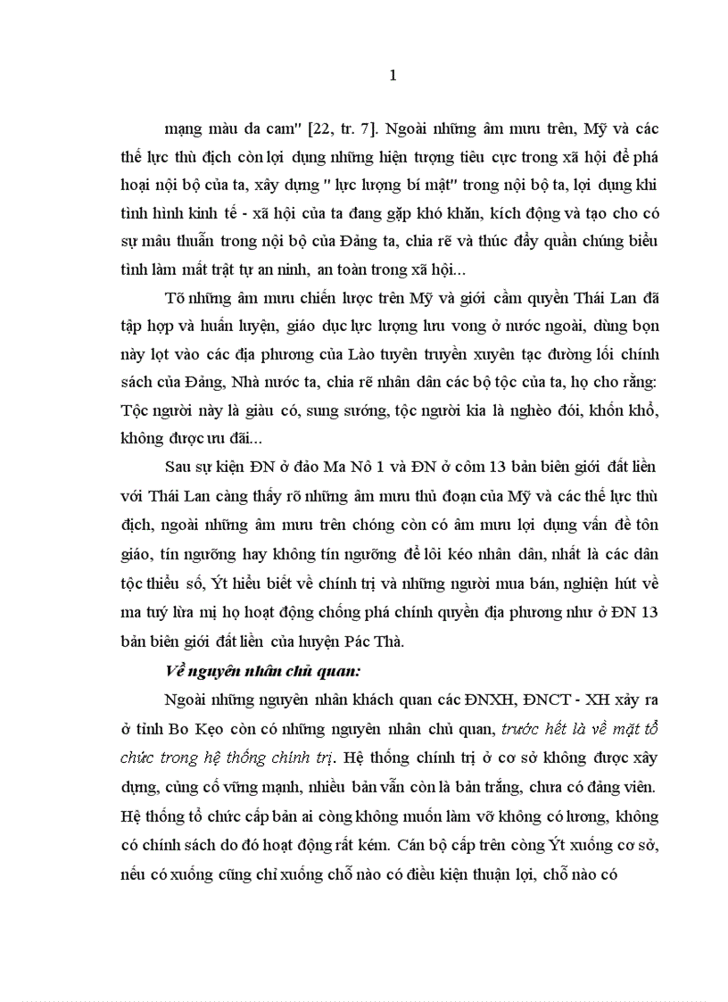 image for page Nghiên cứu về điểm nóng x hội và điểm nóng chính trị x hội ở tỉnh Bo Kẹo nước Cộng hoà Dân chủ nhân dân Lào