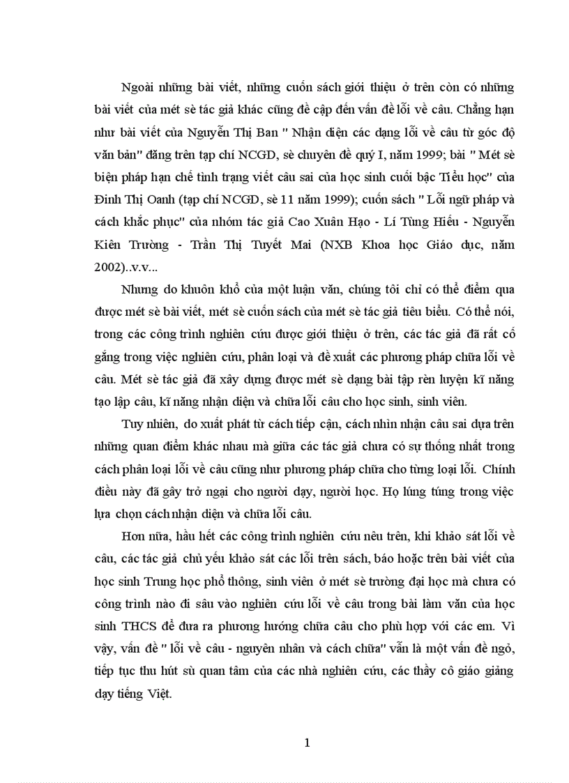 image for page Các loại lỗi về câu trong bài làm văn của học sinh THCS Yên Bái nguyên nhân và cách chữa