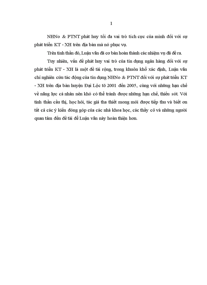 image for page Tín dụng của Ngân hàng Nông nghiệp và phát triển nông thôn đối với phát triển kinh tế xã hội ở Đại Lộc Quảng Nam 1