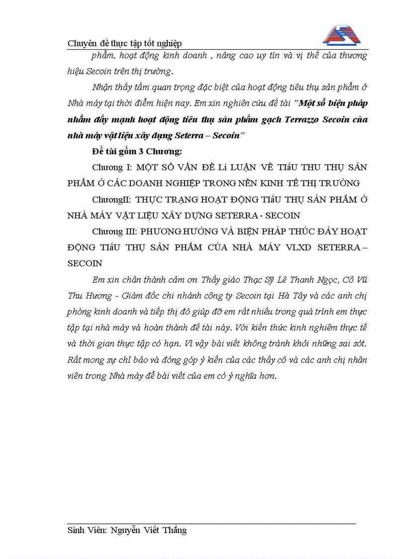 image for page Một số biện pháp nhằm đẩy mạnh hoạt động tiêu thụ sản phẩm gạch Terrazzo Secoin của nhà máy vật liệu xây dựng Seterra Secoin