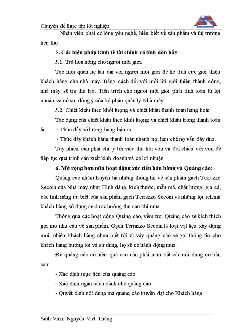 image for page Một số biện pháp nhằm đẩy mạnh hoạt động tiêu thụ sản phẩm gạch Terrazzo Secoin của nhà máy vật liệu xây dựng Seterra Secoin