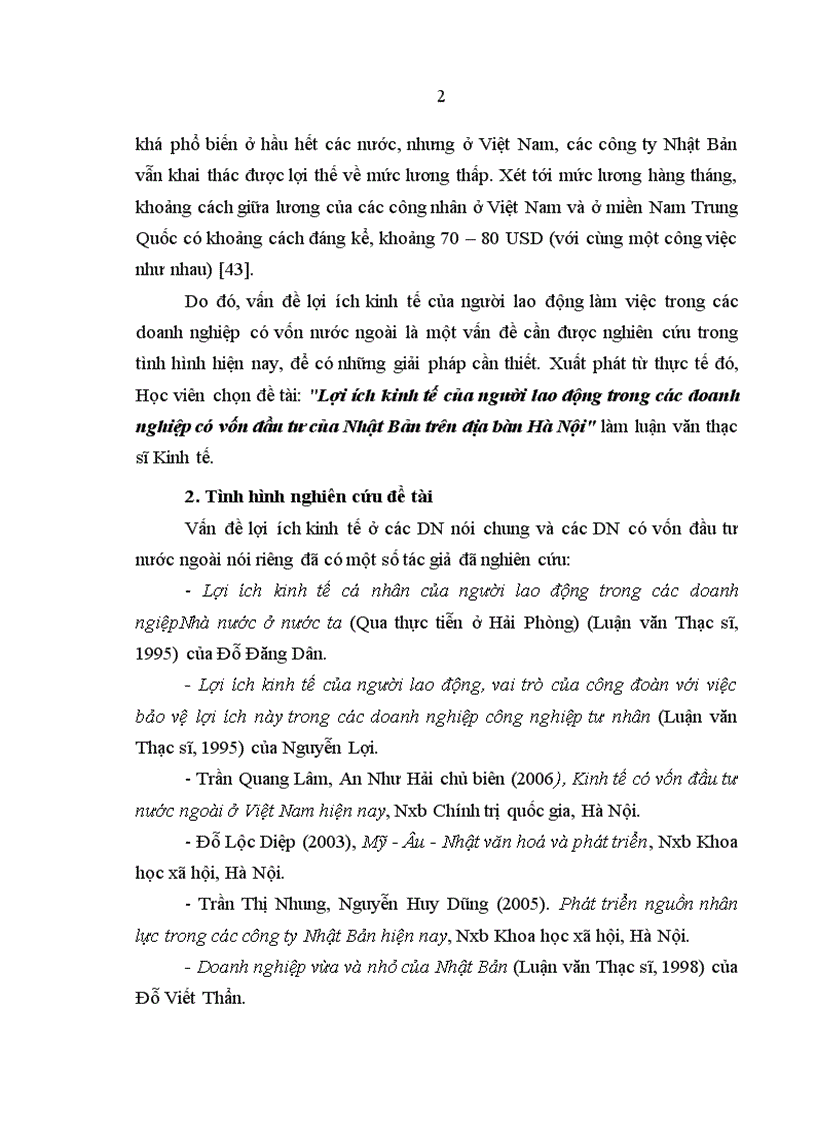 image for page Lợi ích kinh tế của người lao động trong các doanh nghiệp có vốn đầu tư của Nhật Bản trên địa bàn Hà Nội