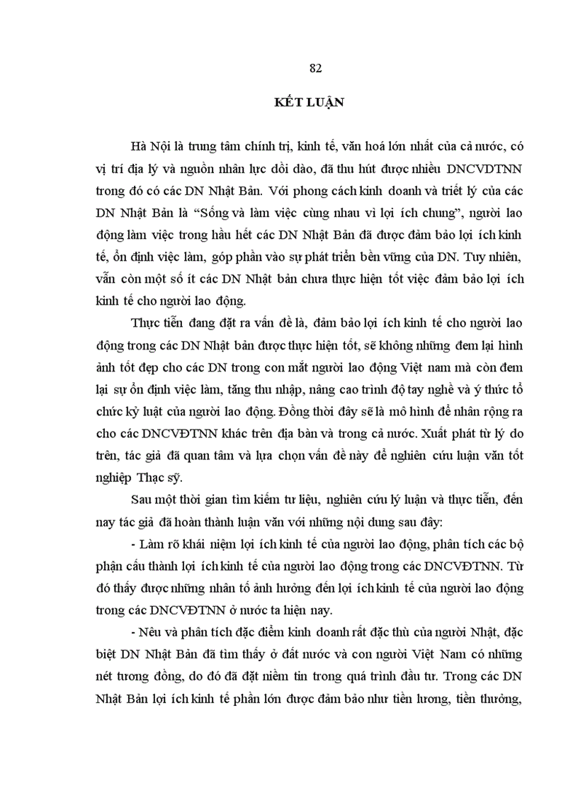 image for page Lợi ích kinh tế của người lao động trong các doanh nghiệp có vốn đầu tư của Nhật Bản trên địa bàn Hà Nội
