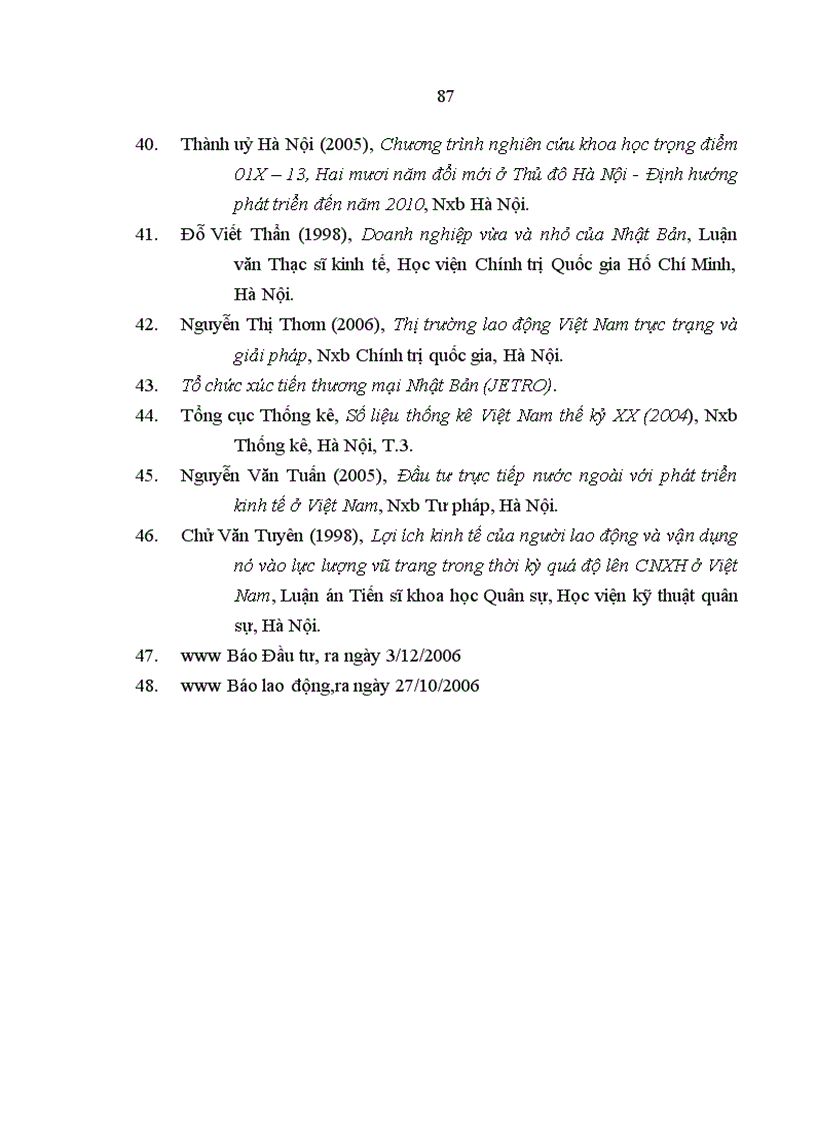 image for page Lợi ích kinh tế của người lao động trong các doanh nghiệp có vốn đầu tư của Nhật Bản trên địa bàn Hà Nội