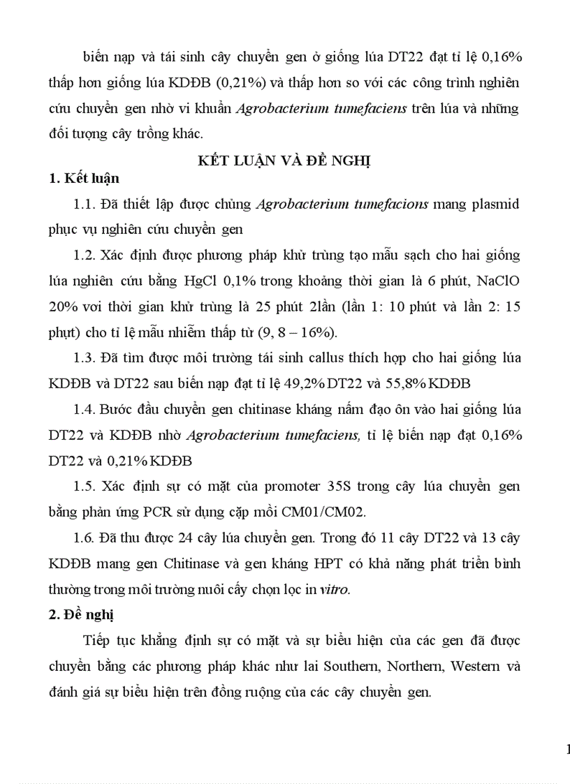 image for page Nghiên cứu tạo cây lúa chuyển gen Chitinase kháng bệnh đạo ôn nhờ vi khuẩn Agrobacterium tumefaciens