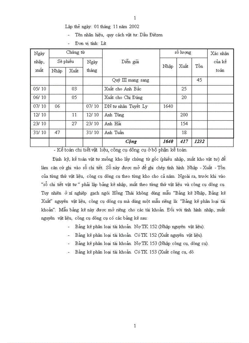 image for page Tổ chức công tác kế toán vật liệu và công cụ dụng cụ tại xí nghiệp gạch ngói Hồng Thái 1