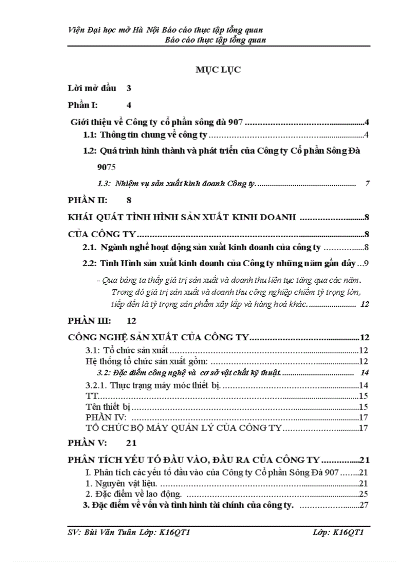 image for page Khái quát tình hình sản xuất kinh doanh của công ty Cổ phần Sông Đà 907 1