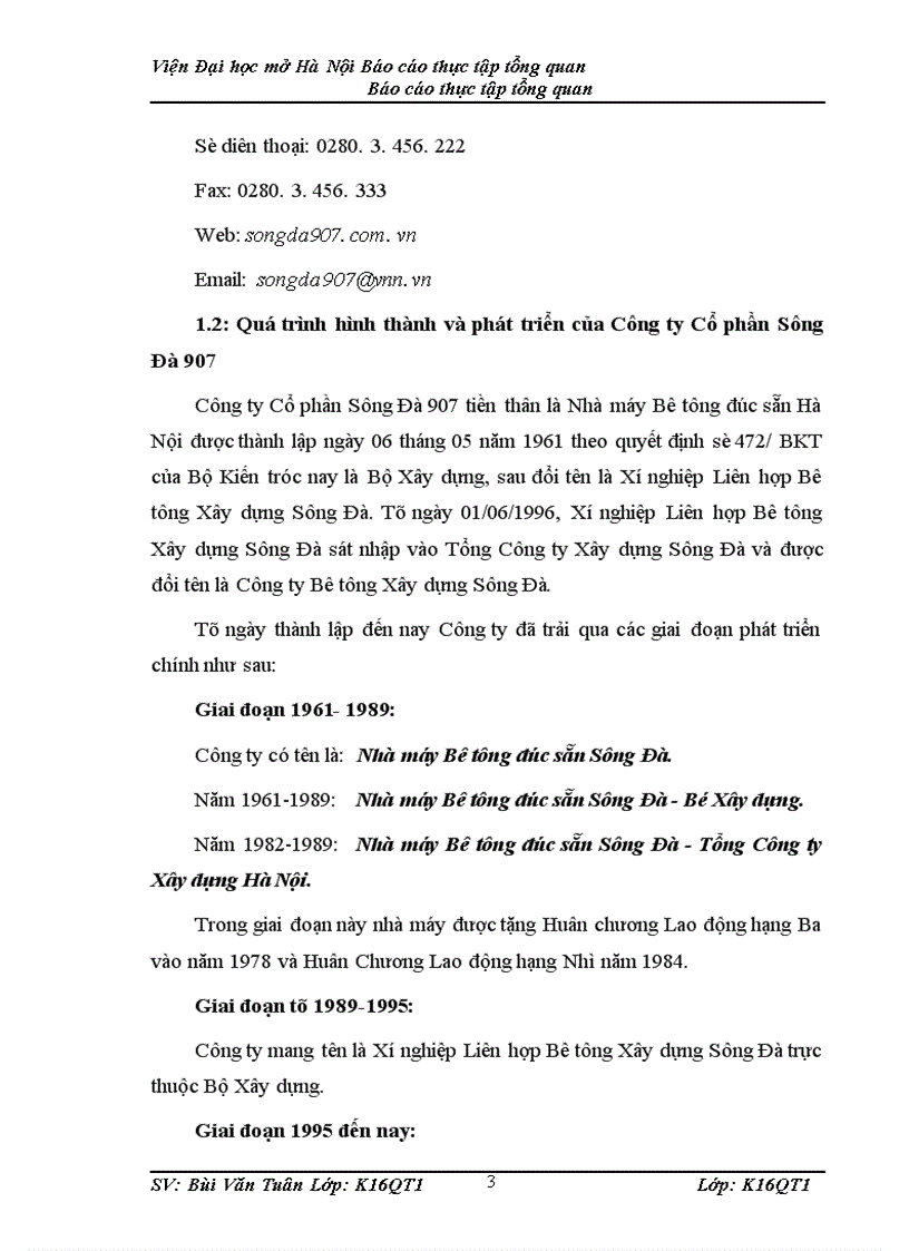 image for page Khái quát tình hình sản xuất kinh doanh của công ty Cổ phần Sông Đà 907 1