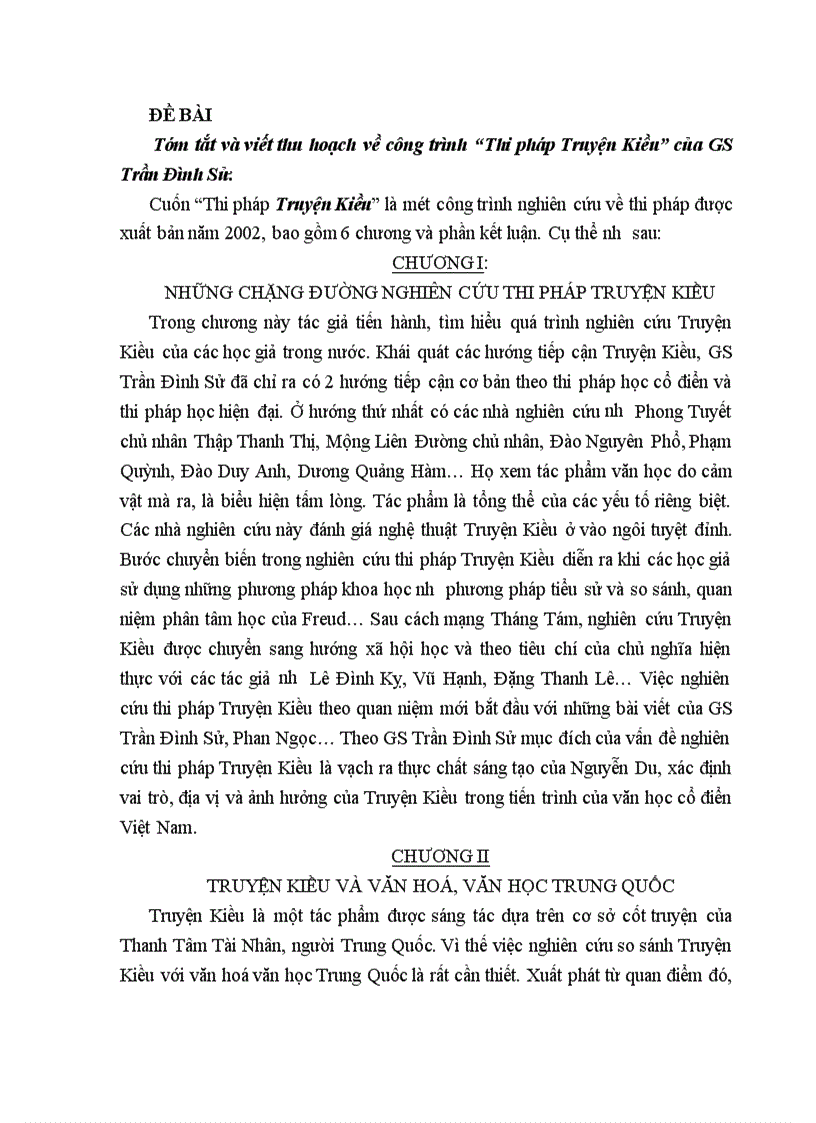 image for page Tóm tắt và viết thu hoạch về công trình Thi pháp Truyện Kiều của GS Trần Đình Sử