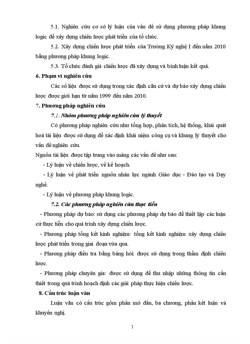 image for page Sử dụng phương pháp khung Logic để xây dựng chiến lược phát triển của Trường Kỹ nghệ I đến năm 2010 1