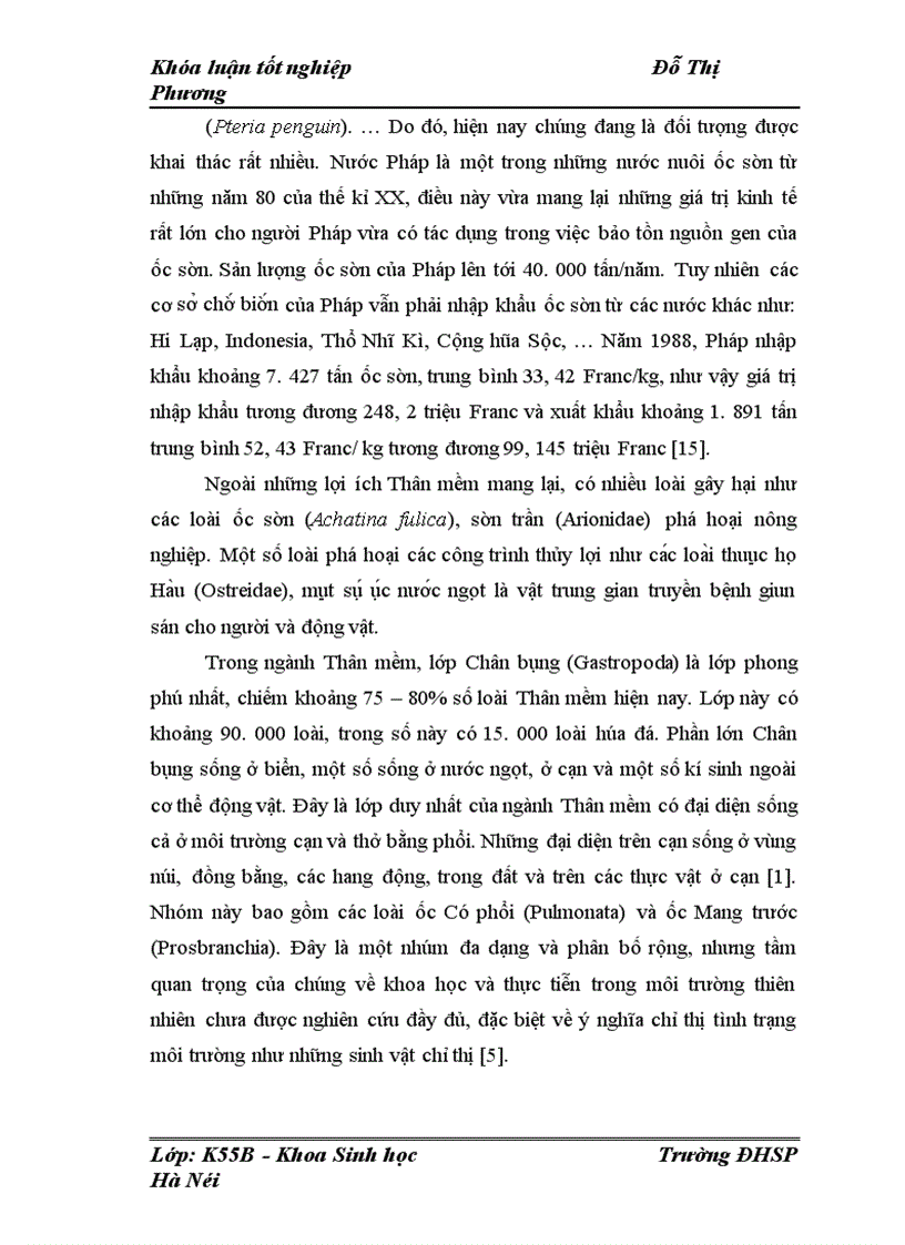 image for page Nghiên cứu thành phần loài và đặc điểm phân bố của Thần mềm Chân bụng Gastropoda trên cạn ở núi Sài Sơn Quốc Oai Hà Nội 1
