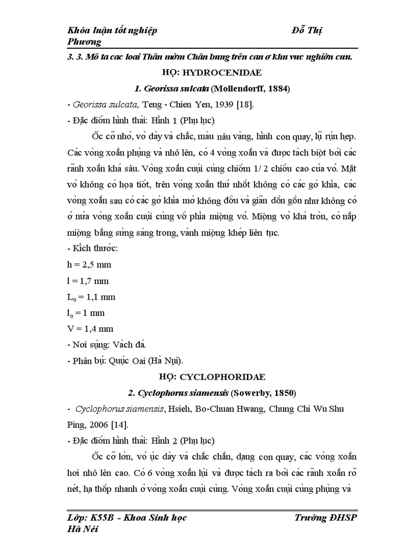 image for page Nghiên cứu thành phần loài và đặc điểm phân bố của Thần mềm Chân bụng Gastropoda trên cạn ở núi Sài Sơn Quốc Oai Hà Nội 1