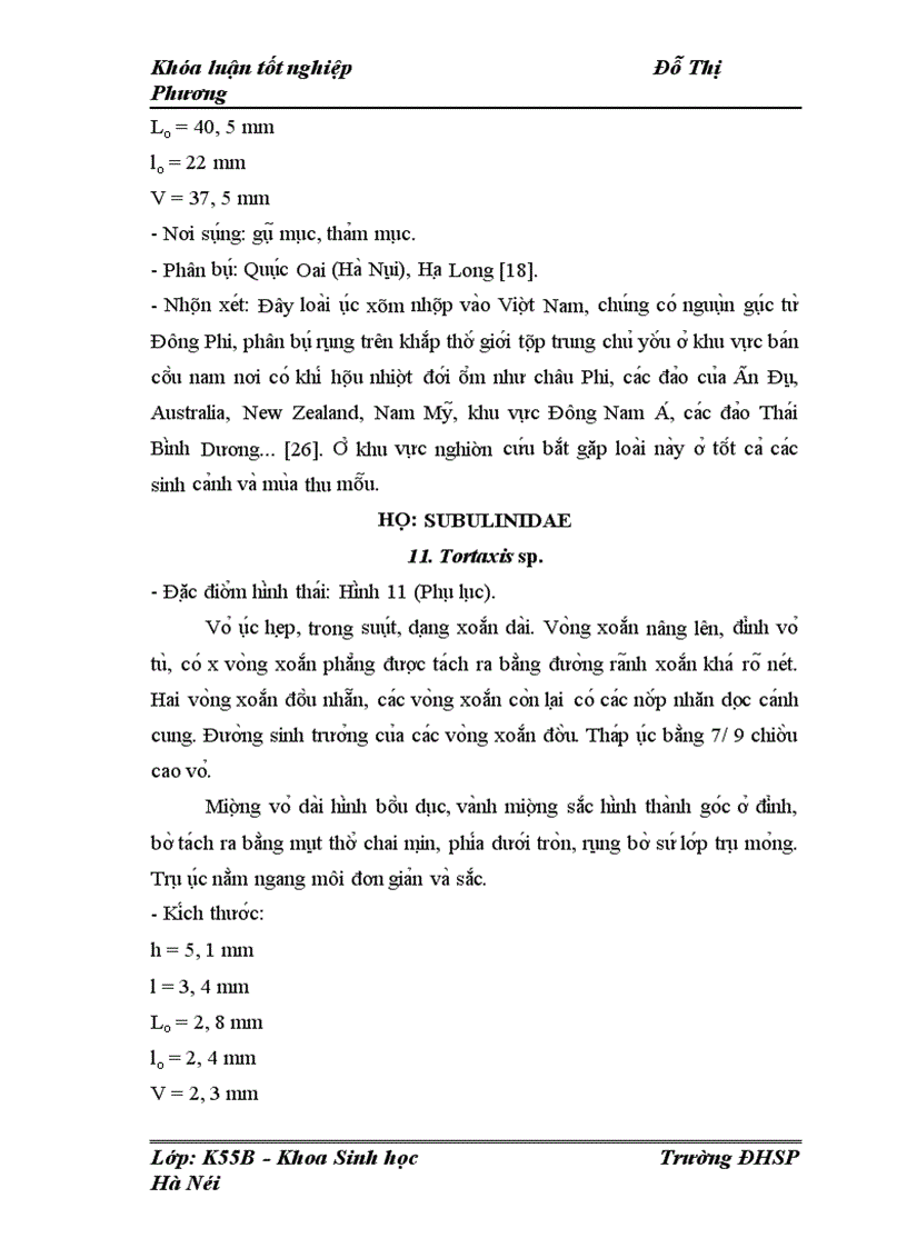 image for page Nghiên cứu thành phần loài và đặc điểm phân bố của Thần mềm Chân bụng Gastropoda trên cạn ở núi Sài Sơn Quốc Oai Hà Nội 1