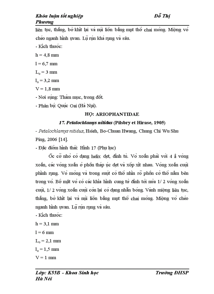 image for page Nghiên cứu thành phần loài và đặc điểm phân bố của Thần mềm Chân bụng Gastropoda trên cạn ở núi Sài Sơn Quốc Oai Hà Nội 1