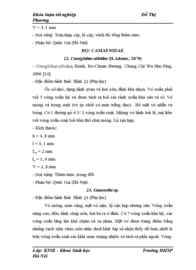 image for page Nghiên cứu thành phần loài và đặc điểm phân bố của Thần mềm Chân bụng Gastropoda trên cạn ở núi Sài Sơn Quốc Oai Hà Nội 1
