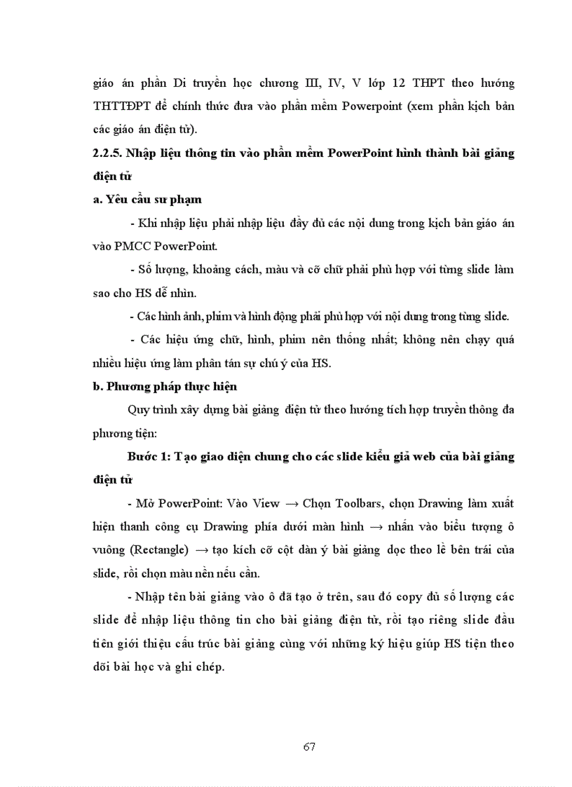 image for page Xây dựng và sử dụng bài giảng điện tử chương III IV V phần Di truyền học Sinh học lớp 12 theo hướng tích hợp truyền thông đa phương tiện 1