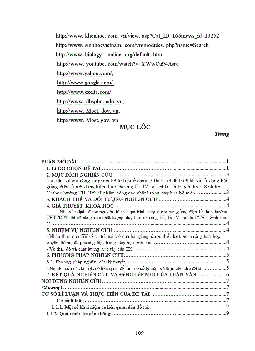 image for page Xây dựng và sử dụng bài giảng điện tử chương III IV V phần Di truyền học Sinh học lớp 12 theo hướng tích hợp truyền thông đa phương tiện 1