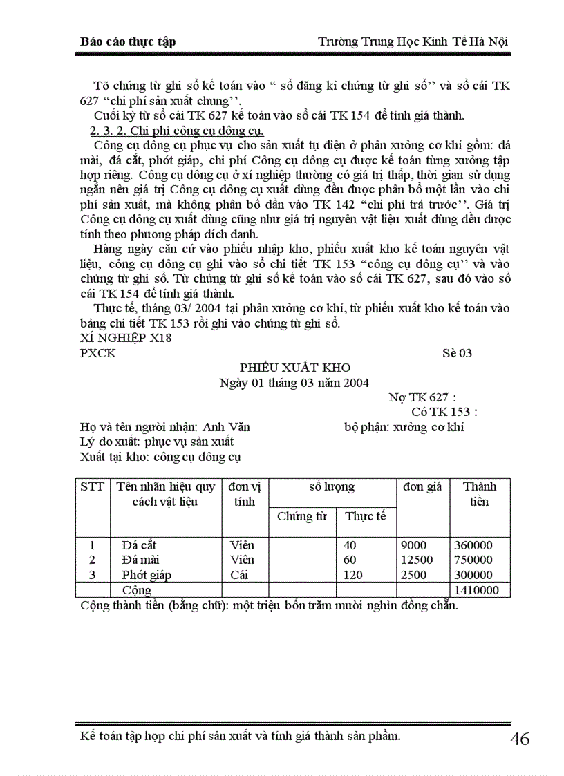 image for page Kế toán chi phí sản xuất và tính giá thành sản phẩm tại xí nghiệp X18 1
