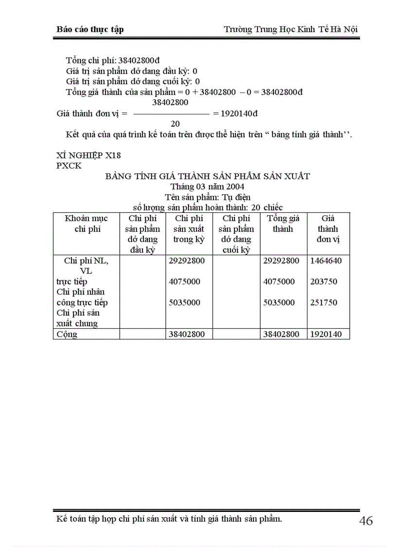 image for page Kế toán chi phí sản xuất và tính giá thành sản phẩm tại xí nghiệp X18 1